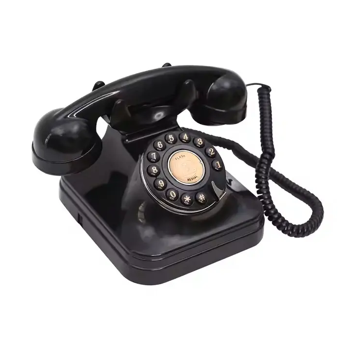 Teléfono vintage negro de audiolibro para eventos